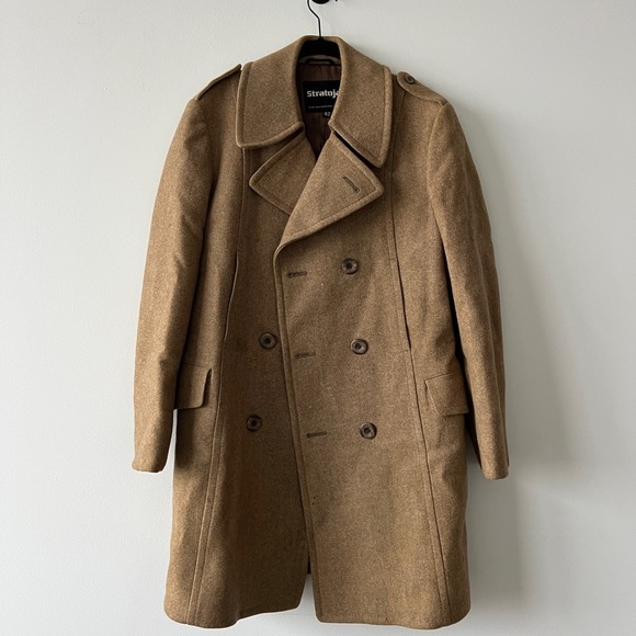 Vintage Stratojac Brown Wool‎ Men's Coat - 42 Large - Picture 1 of 4